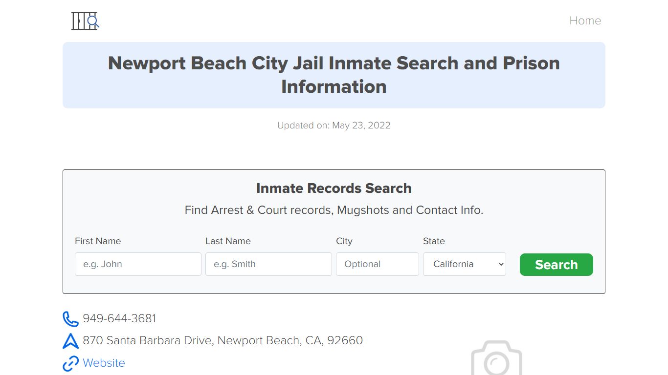 Newport Beach City Jail Inmate Search, Visitation, Phone ...